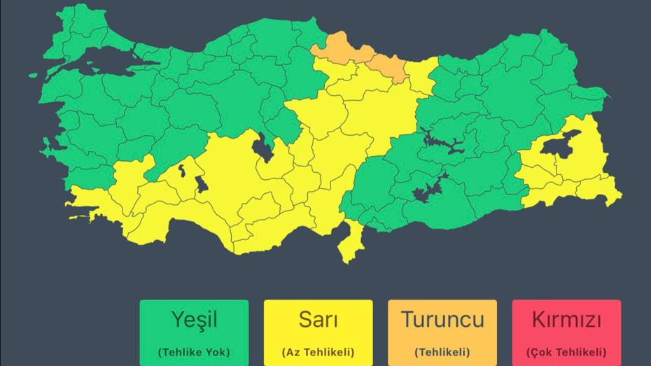 İçişleri Bakanlığı'ndan Güçlü Yağış ve Fırtına Uyarısı